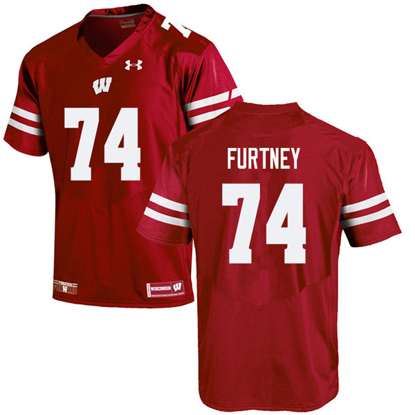 Men #74 Michael Furtney Wisconsin Badgers College Football Jerseys Sale-Red